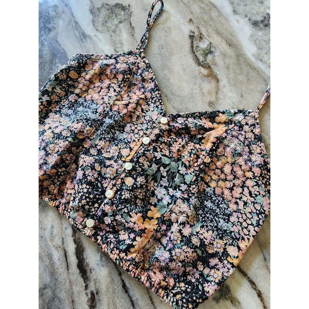 American Eagle Corset Crop Top Floral Y2K Boho Festival Bralette XS - Picture 3 of 8